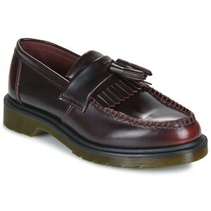 Dr Martens Loafers Adrian Tassel Womens Size 8 Burgundy Rub Off Leather Fringe